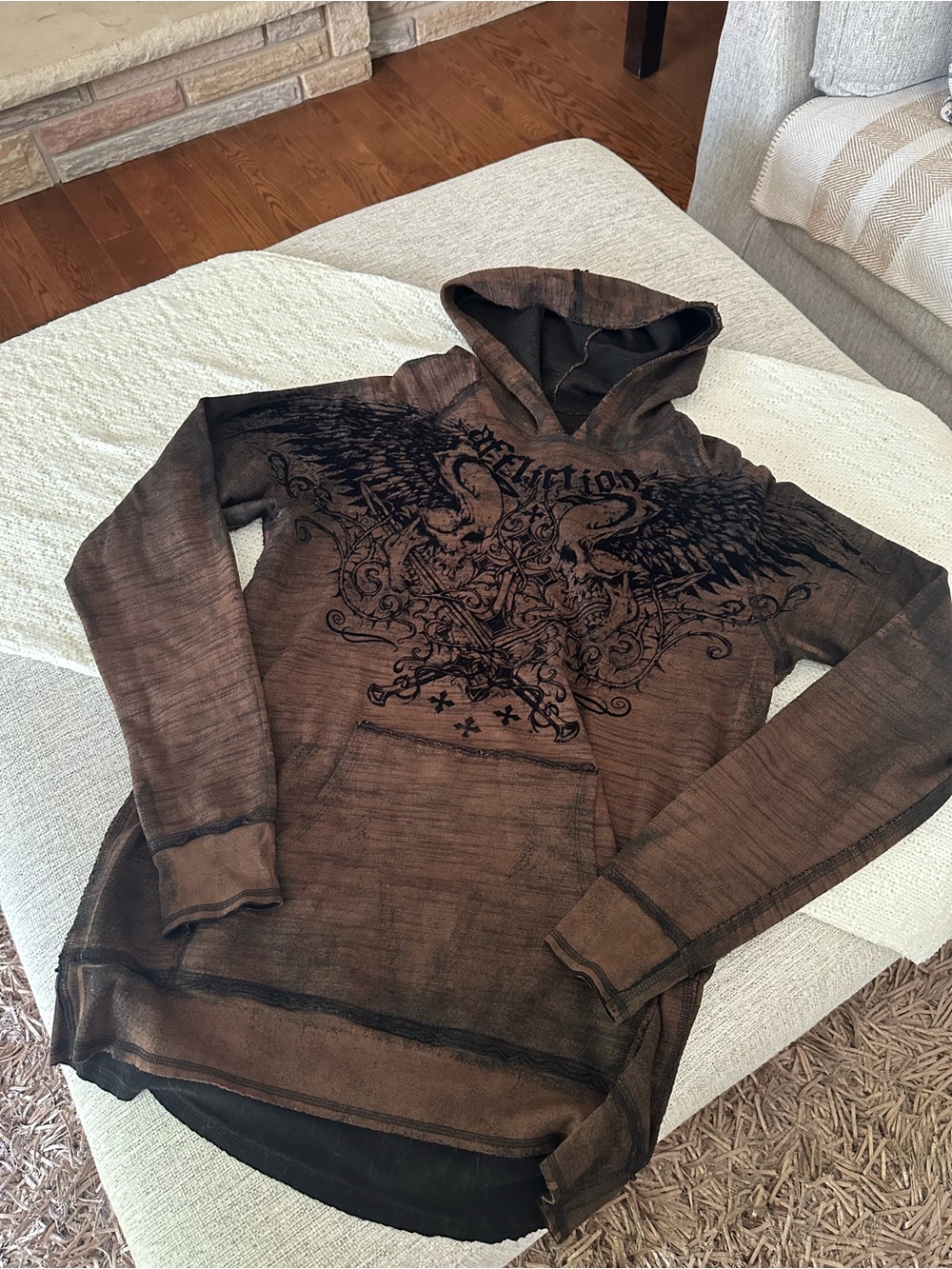 Men’s affliction reversable hoodie